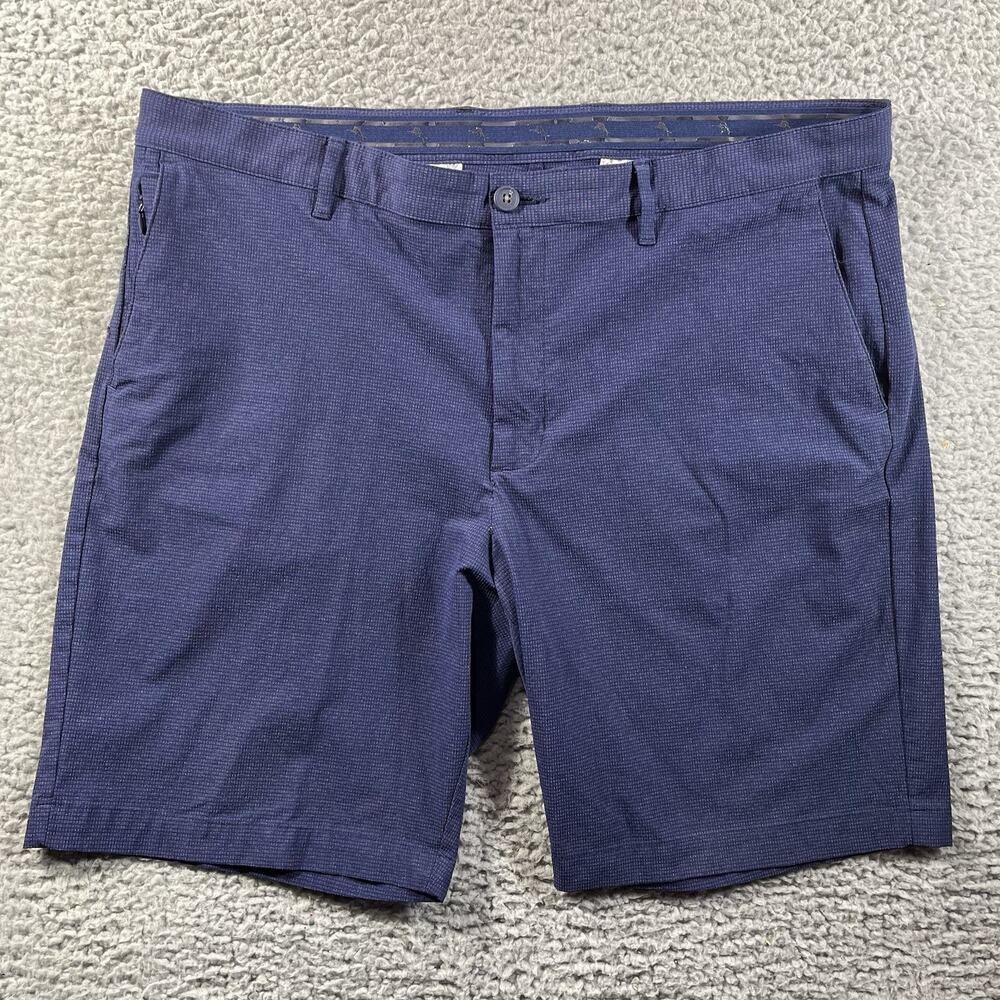 Tommy Bahama Mens Size 40 Blue Performance Golf Flat Front Shorts Marlin Logo